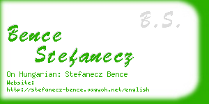 bence stefanecz business card